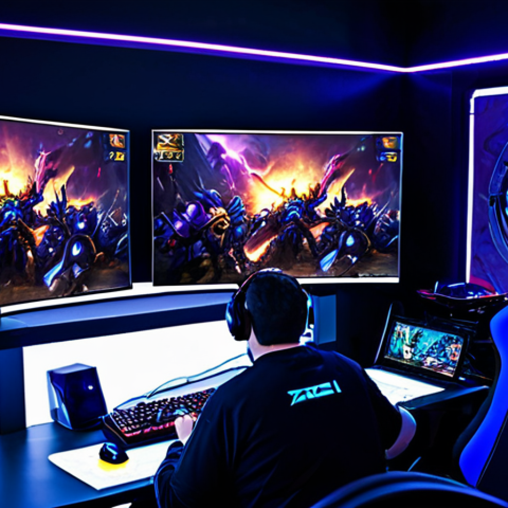 Zergling Horde Challenge**

"A professional video game streamer, fully clothed in a branded gaming jersey, playing StarCraft II on a high-end computer. The screen shows a swarm of oversized Zerglings attacking a base. The streamer is reacting with surprise and excitement. Modern gaming room background with LED lighting. Safe for work, appropriate content, family-friendly, perfect anatomy, natural proportions, professional gaming setup, high quality."

**