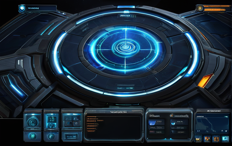 스타크래프트2 HUD 커스터마이징 - **Prompt:** "A dynamic close-up shot focusing on an optimized StarCraft II HUD, rendered with except...