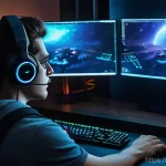 스타크래프트2 버그 리스트와 해결 - **"A meticulously detailed digital painting of a gamer, fully clothed in modern casual wear, sitting...