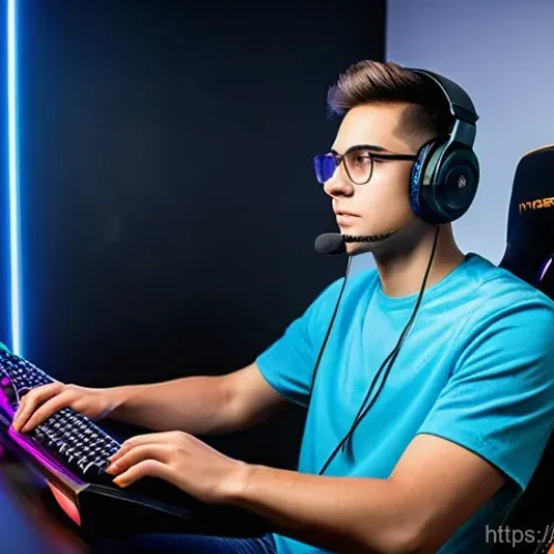 Home 26 스타크래프트2 배틀넷 설정법 - **Prompt:** A focused young adult gamer (age 16-25) sitting comfortably in an ergonomic gaming chair...